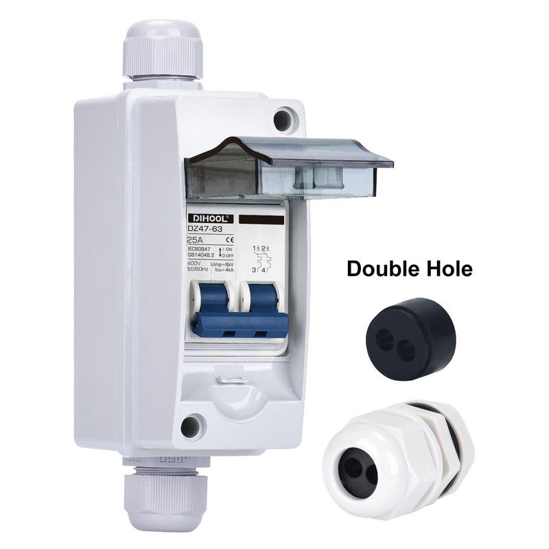 DIHOOL AC Miniature Circuit Breaker,240V 25a MCB Type C Double