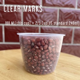 GIFTED LUGAR 3 Piece 160 ml Clear Rice Cooker Cup Replacement, Measuring Cup for Rice and Dry Ingredient, GL-RMC-3-160W