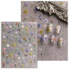 JMEOWIO 3D Nagelsticker Bunte Blumen Nail Art Sticker Selbstklebend Nagelaufkleber