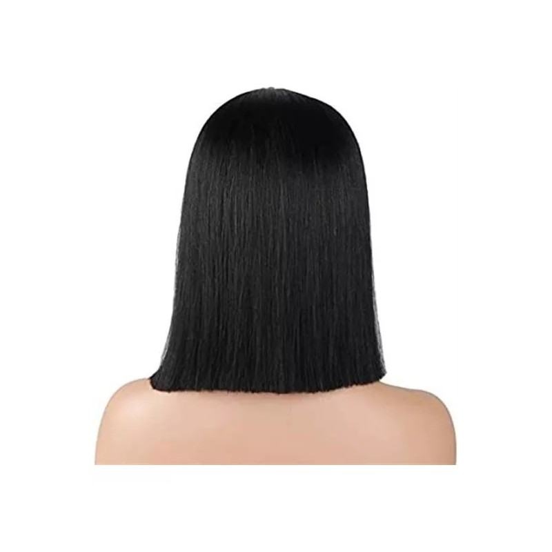 Jorla Peluca Cabello Lacia Negra Bob Mujer Fibra Natural Moderna