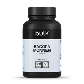 Bulk Bacopa Monnieri Capsules, 350 mg, Pack of 90, 90 Servings, Packaging May Vary
