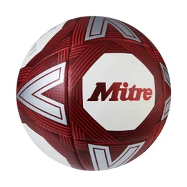 Mitre Intent Training Football | Enhanced Grip and Control | Durable Construction, White/Red, 5