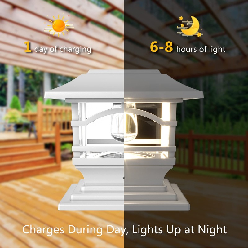 Davinci Lighting Edison Solar Outdoor Post Cap Lights - 4x4