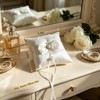 2PC Admireshun Ivory Satin Bow Ring Bearer Pillows, 5.9 Inch