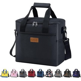 Iknoe Large Cooler Bag Collapsible 24 Can Insulated Bags Leakproof Lunch Cooler Tote with Multi-Pockets for Adult Insulated Lunch Box for Beach, Picnic, Work…