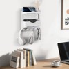 JUMEIHUI Bedside Wall Organizer with 4 Hooks,Adhesive Bedside Shelf Wall