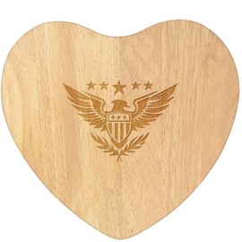 'Patriotic American Eagle' Wooden Heart Shaped Chopping/Cutting Board (WB00078852)