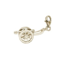 Gold Plated Cannon Charm With Lobster Claw Clasp
