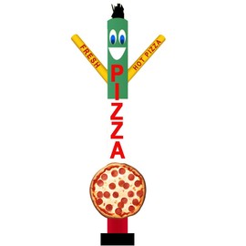 18ft Tall Pizza Air Inflatable Tube Man Dancer with Pizza Sign Delicious Fresh Tubeman Both-Side Hand Printing Perfect Way Help Business Grow Sky Wacky Waving Puppet Guy - Without Blower