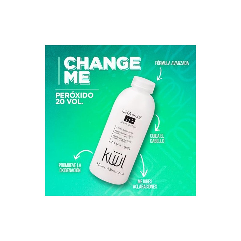 KÜÜL Change Me Peróxido Crema 20Vol Aclara Cabello, Elimina Pigmentos