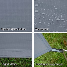 GEERTOP Waterproof Tent Footprints for Camping, Lightweight Tent Tarp Ground Sheet Mat for Outdoor Backpacking Hiking Picnic Travel (210 x 260 cm)