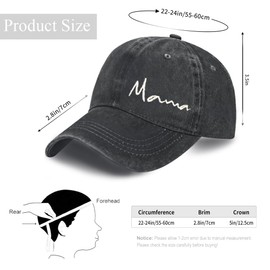Mama Hat for Mothers Day or Birthday Gifts for Mom Hat Mom Gifts for Women Anniversary Couples Black Baseball Cap