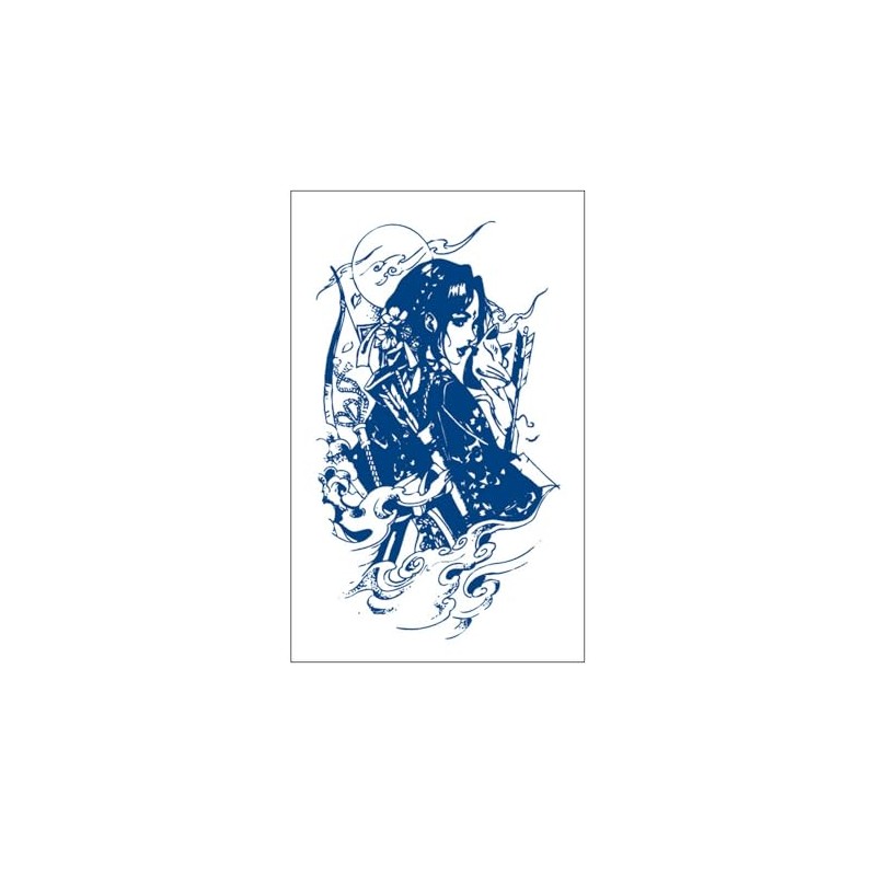 GZ673x2 Temporary Geisha Tattoo, Semi-Permanent Tattoo, Long-Lasting Japanese Warrior Tattoo,