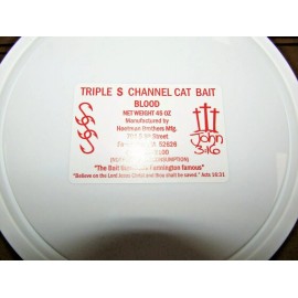 SSS 2 PAILS TRIPLE S CATFISH BAIT 1-CHEESE & 1-BLOOD SONNY'S SUPER STICKY 45oz PAILS