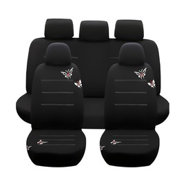 Osilly 9PCS Full Set Car Seat Covers, Automotive Front and Rear Split Bench Protector Cover Set, Light Breathable Durable Washable, Airbag Compatible, Universal for SUV, Truck, RV, Van, Sedan