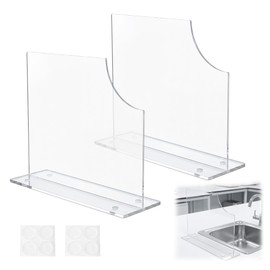 Sink Splash Guard, Clear Acrylic Splash Guards for Sink, 2 Pack