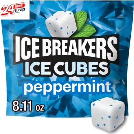 Unbranded Ice Cubes Peppermint Sugar Free Chewing Gum, Pouch 8.11 Oz, 100 Pi