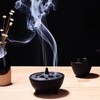 MUNEFE Iron Incense Burner, Black Iron Lotusly Shape Incense Pot,