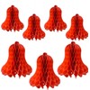 HUIANER Red Honeycomb Bells 7pcs Christmas Wedding Bells Hanging Red