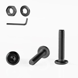 GOHODOMINO M5 x 30 mm Pack of 20 Flat Head Screws with Hexagon Socket Stainless Steel A2 V2A Full Thread Black Oxide with Hex Key