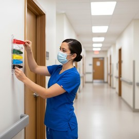 Kull Industries Exam Room Flags, Medical Door Flags for Doctor Offices, Hospitals, Clinics, Primary Color, Single Flag System, 3-Inch, Easy Identification, Durable, Reliable Door Sign, Red