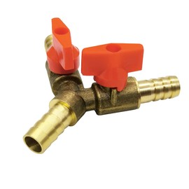 Hooshing 3 Way Shut Off Ball Valve 3/8" ID Hose Barb Brass Y Shaped Ball Valve 2 Switch Hose Barb Fitting with Hose Clamps