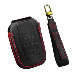 SENSHINE Key Fob Cover for Toyota Tundra Accessories 2025 2022-2024 Sequoia 2023-2025 Venza 2021-2023 Camry 2025 Grand Highlander Tacoma 2024 Key Case Shell Protect Key Decoration Cover (Red Stitch)