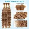 Blonde Human Braiding Hair - Deep Water Wave, 150g, 20