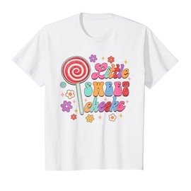 Children's Little Sweet Cheeks Baby Girl Baby Boy Birthday Girl Groovy T-Shirt, White