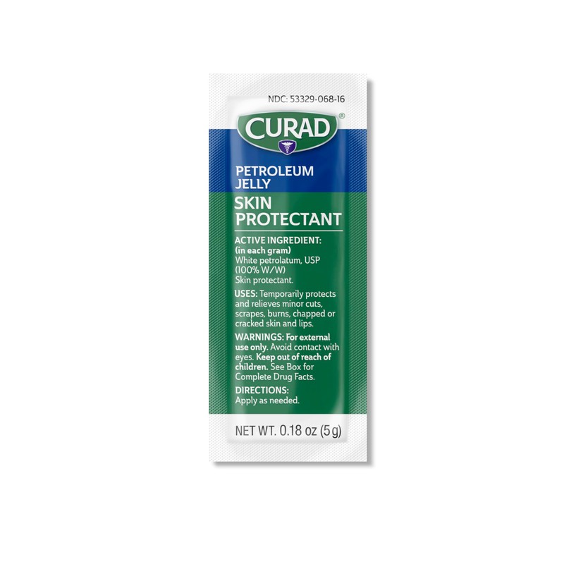 Curad Petroleum Jelly Skin Protectant, 5-g Foil Packet, 0.18-oz, 144