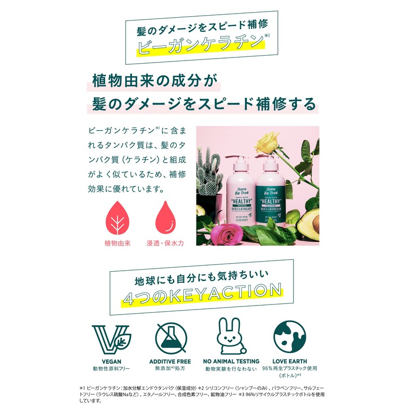 Shampoo, Damage Repair & Moisturizing, Power Green Salad Scent, Diane