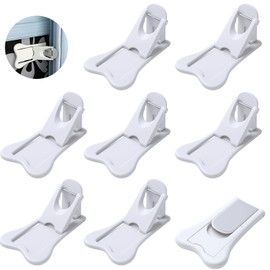 BLUEQUE Sliding Door Lock - 8 Pack Child Safety Sliding Window Lock, Child Proof Locks for Doors, Closets & Cabinets, Childproof Your Home, Easy to Installation, Provides More Security,No Drill Needed