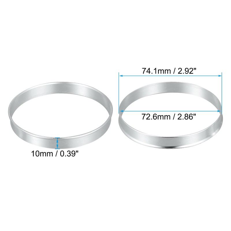 X AUTOHAUX 4 Pcs 74.1mm to 72.6mm Universal Car Hub