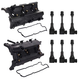 Aintier Left Right Valve Covers Kit Fit for 2003-2008 for Infiniti FX35 with Ignition Coils Pack Set of 6 Compatible with 13264-AM600