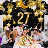 Happy 27th Birthday Backdrop Banner Decor with Balloons Arch Garland