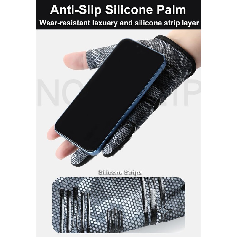 SUJAYU Fishing Gloves Men & Women, Anti-Slip & Breathable Laxuery