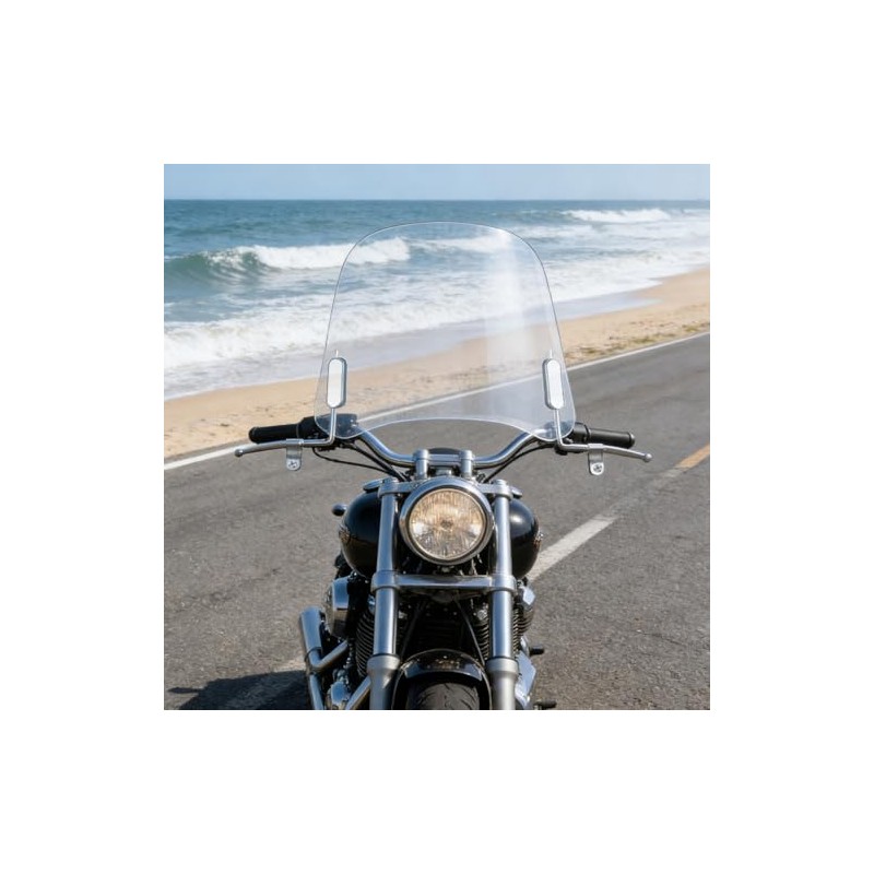 Motorcycle Windscreen Transparent with Bracket Universal Wind Deflector for Electric