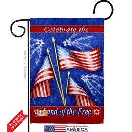 Celebrate Freedom Garden Flag - Pack Patriotic Fourth of July Independence Day Fireworks BBQ United State American USA Vintage Applique - House Banner Small Yard Gift Double-Sided 13 X 18.5