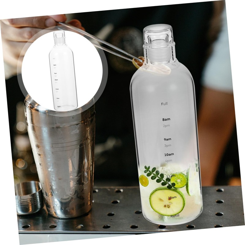 Mipcase Large Capacity Transparent Plastic Water Bottle with Scale Leak