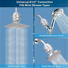 Cartucho de Filtro de Ducha Universal de 20 Etapas, Set de 4 Cartuchos de Reemplazo del Purificador de Agua para Eliminar el Cloro, reduce el agua dura, para Mejorar la Salud de la Piel y el Cabello