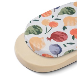 TILLYOU Baby Bassinet Sheets for Girls Boys, Fit for Hourglass Oval Rectangle Bassinet Mattress Sheets, 33”X16”, 2 Pack Fruit Shadow & orangish