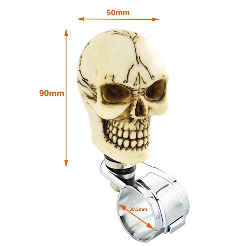 Lunsom Skull Shape Steering Wheel Spinner Resin Driving Power Handle