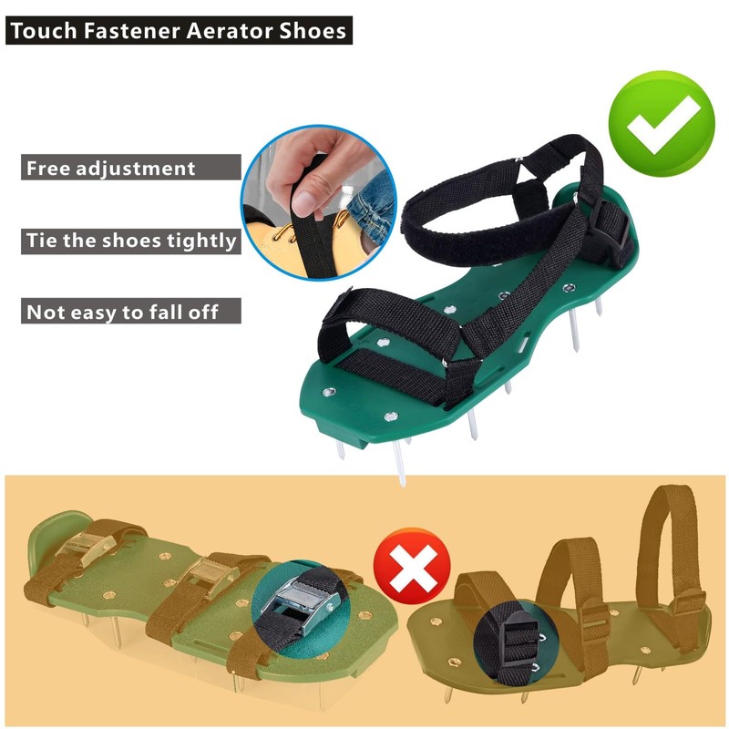 KOSIDA Heavy Strap Garden Aerate Spike Shoes Upgrades Lawn Aerator