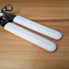 Manual Can Opener, Bottle Top Remover Food-Safe Stainless Steel, Smooth Edge, Tin Lids Jar Bottle Caps Openers with Non-Slip Handle(White or Black, Random Color)