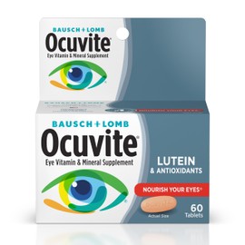 Bausch + Lomb Ocuvite Eye Vitamin & Mineral Supplement, Contains Zinc, Vitamins A, C, E, & Lutein, 60 Tablets, (Pack of 2)
