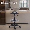 KLASIKA Round Rolling Drafting Stool with Foot Rest, Height Adjustable