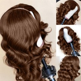 Thusiae 2X6 SKINLIKE HD Lace Closure Wigs Human Hair, Chocolate Brown Lace Front Wig, Body Wave Human Hair Wig Pre-Plucked Bleached Knots 250% Density HD Lace Closure Wigs 28 Inch