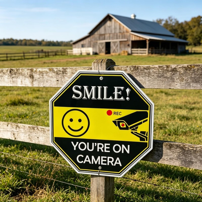 Smile Your On Camer Sign, Video Surveillance Signs Outdoor, Aluminum