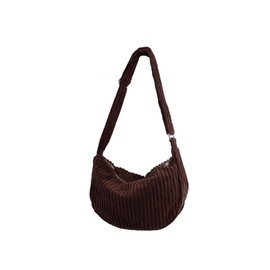Ulisty Women's Small Corduroy Hobo Bag Wide Strap Shoulder Bag Casual Messenger School Bag Handbag Daily Bag, coffee, Contemporary