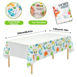 volumoon Pack of 2 Tablecloths, Waterproof Plastic Tablecloth, Disposable Plastic Tablecloths, Cute Table Decoration, for Indoor and Outdoor Picnic, Children, Birthday, Baby Shower, 130 x 220 cm